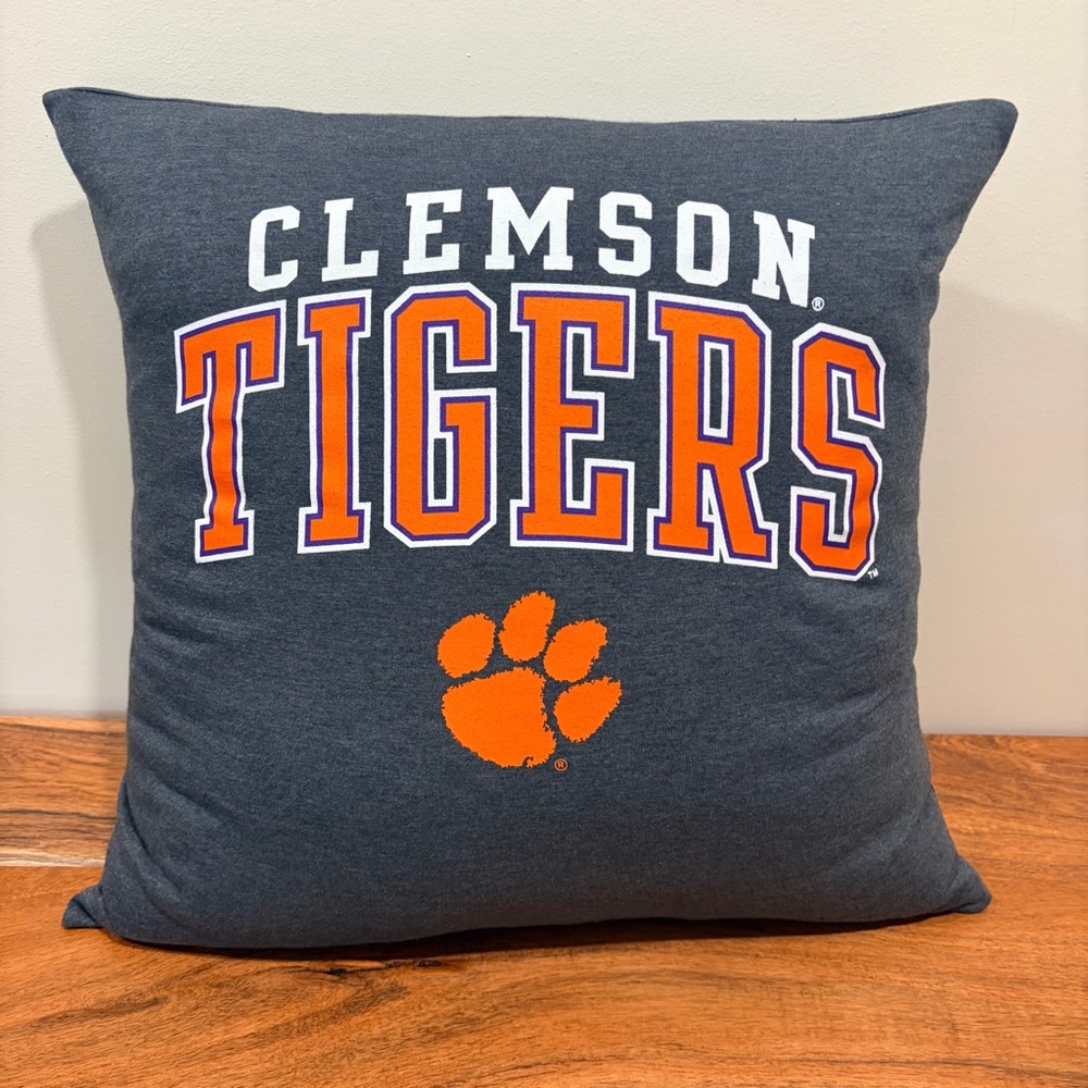 One-Of-A-Kind Clemson Tigers T-Shirt Accent Throw Pillow | 17 x 17